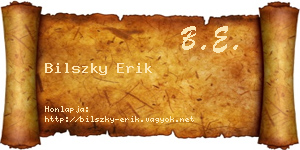 Bilszky Erik névjegykártya